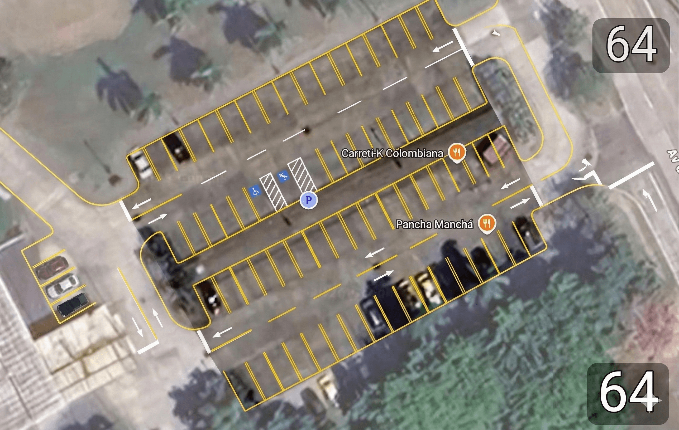 Vista aérea del parking de ProCamp